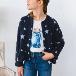 MAGIL T-shirt panna bambina stampa bottiglia azzurra MADE IN ITALY