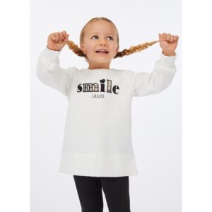 LIU JO Maxi felpa bambina panna chiusa smile