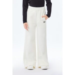 LIU JO Pantalone in felpa panna gamba larga