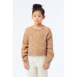 LIU JO Maglia girocollo cammello MADE IN ITALY