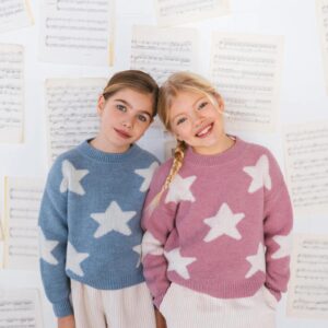 MAGIL Maglia bambina azzurra stelle  MADE IN ITALY