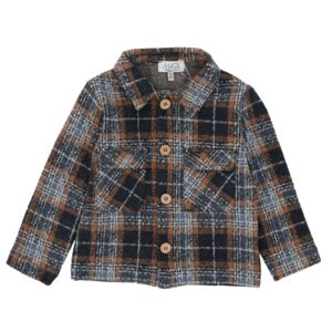 MAGIL Giacca camicia scozzese blu beige MADE IN ITALY