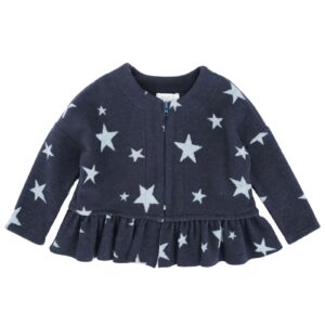 MAGIL Cardigan giacchina zip blu stelle balza MADE IN ITALY