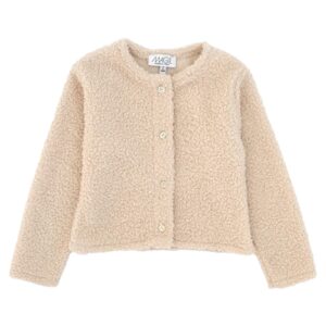 MAGIL Cardigan bambina tessuto teddy-orsetto beige  MADE IN ITALY