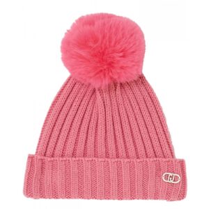 LIU JO Cappello cuffia maglia rosa con pompon