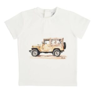 MAGIL T-shirt bianca stampa jeep safari cotone MADE IN ITALY