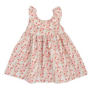 MAGIL Abito fragoline con scollo rouches in popeline di cotone MADE IN ITALY