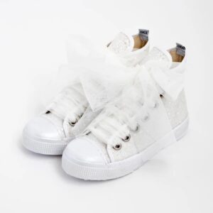 MAGIL Sneakers alta glitter lacci tulle MADE IN ITALY