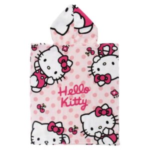 DISNEY Accappatoio bambina poncho telo Hello Kitty rosa microfibra