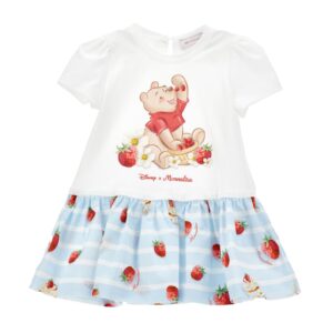 MONNALISA Abito bambina fragole Winnie the pooh MADE IN ITALY